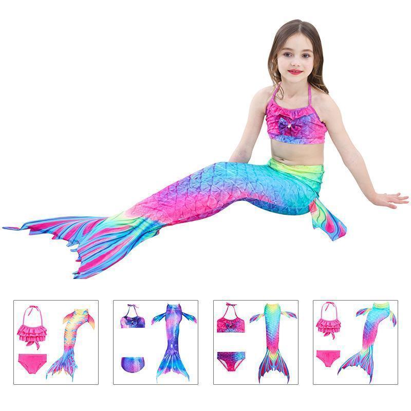 Costume da Bagno da Sirena per Bambini - Set Bikini da Principessa