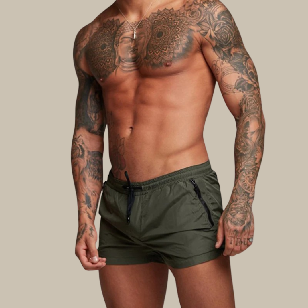 Costume da bagno da uomo tipo boxer con tasche con zip