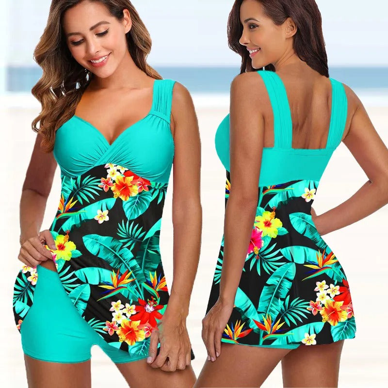 Costume da bagno due pezzi da donna con stampa floreale