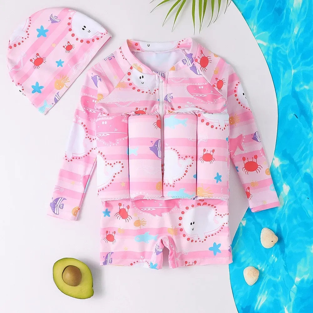 Costume da bagno evolutivo per bambini con galleggiamento regolabile – Per imparare a nuotare in sicurezza con protezione UV