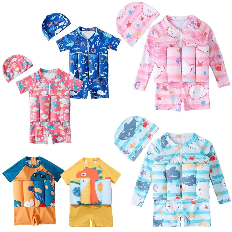 Costume da bagno evolutivo per bambini con galleggiamento regolabile – Per imparare a nuotare in sicurezza con protezione UV