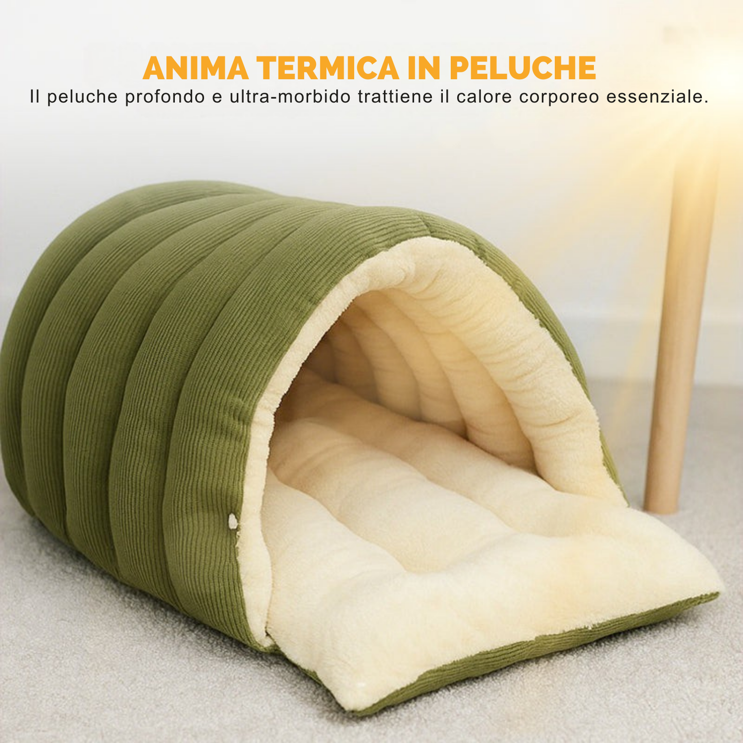 Cuccia a grotta morbidissima Deluxe per animali domestici