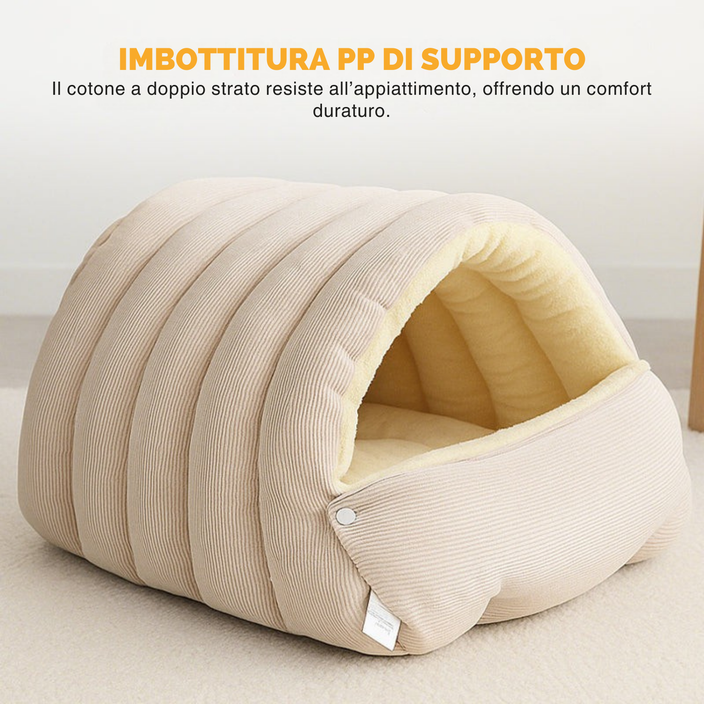 Cuccia a grotta morbidissima Deluxe per animali domestici