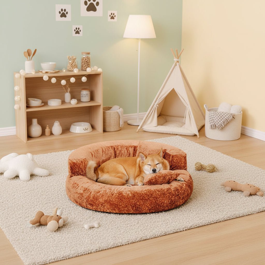 Cuccia Ortopedica per Cani a Ciambella in Velluto Diamond per il Massimo Comfort