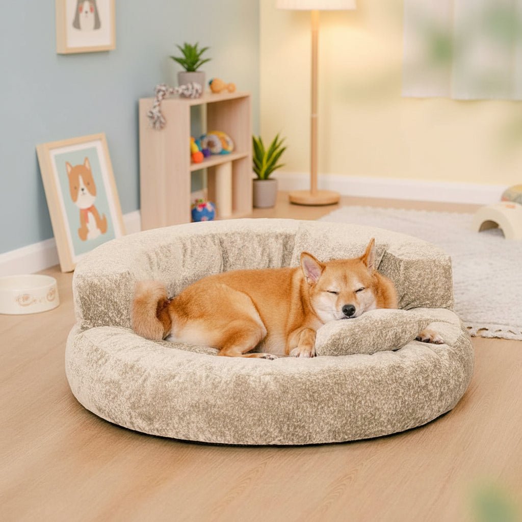 Cuccia Ortopedica per Cani a Ciambella in Velluto Diamond per il Massimo Comfort