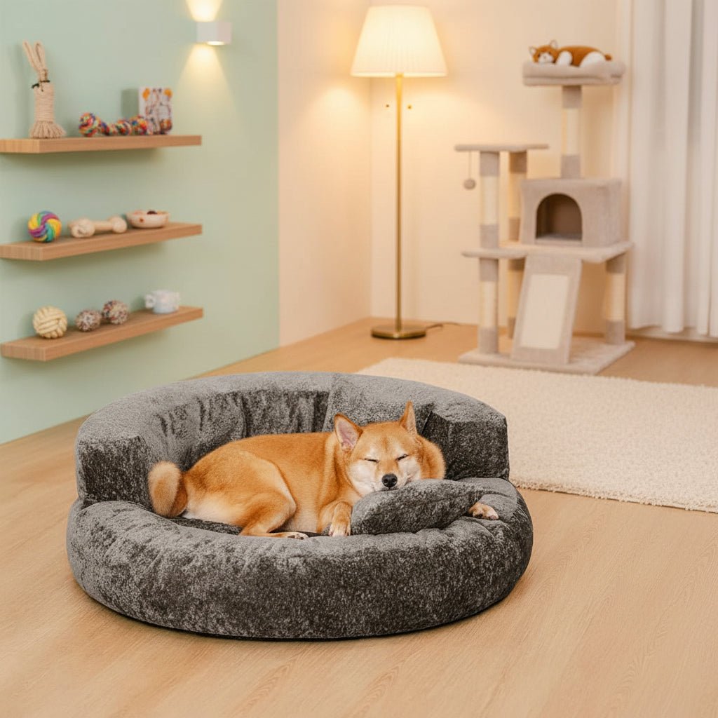 Cuccia Ortopedica per Cani a Ciambella in Velluto Diamond per il Massimo Comfort
