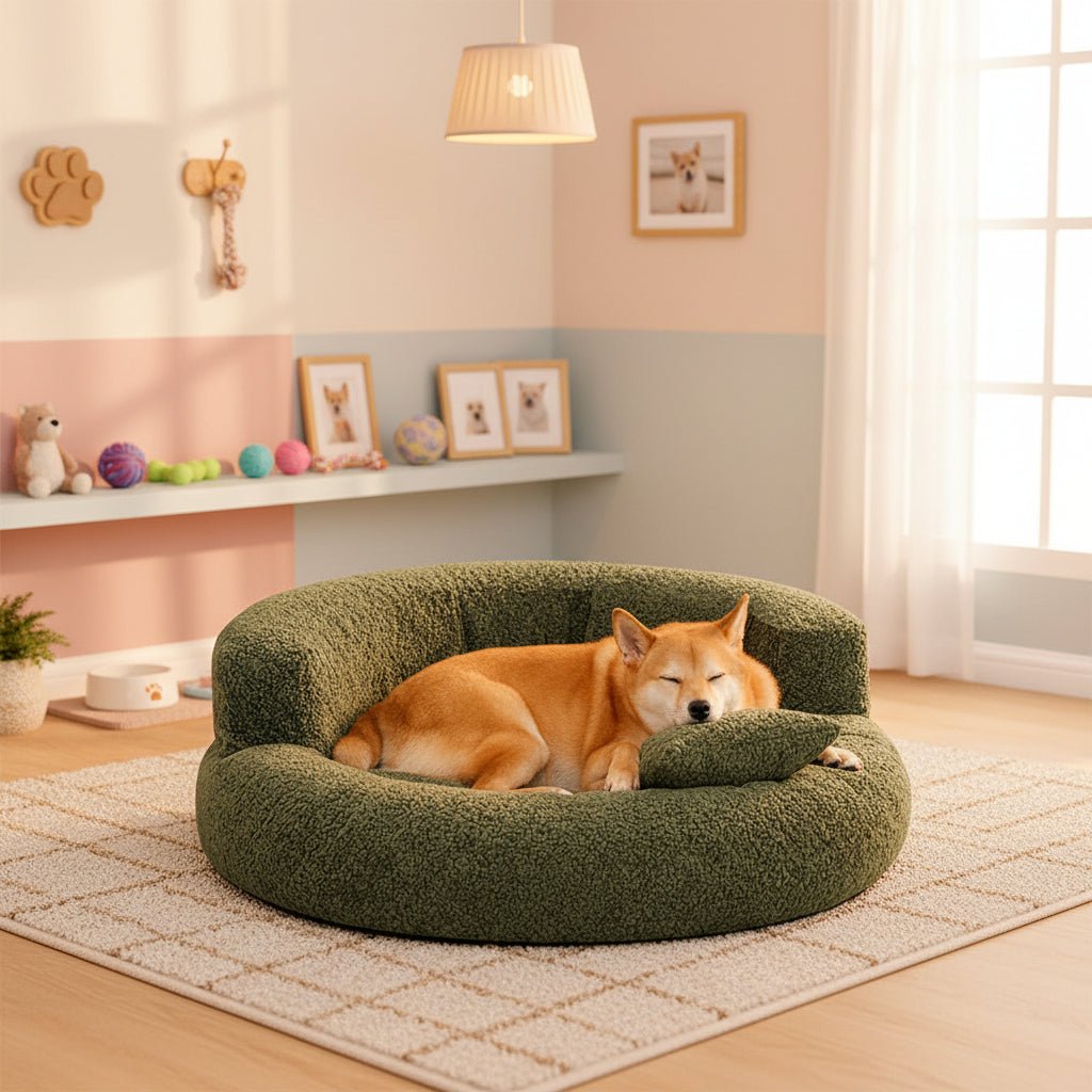 Cuccia Ortopedica per Cani a Ciambella in Velluto Diamond per il Massimo Comfort