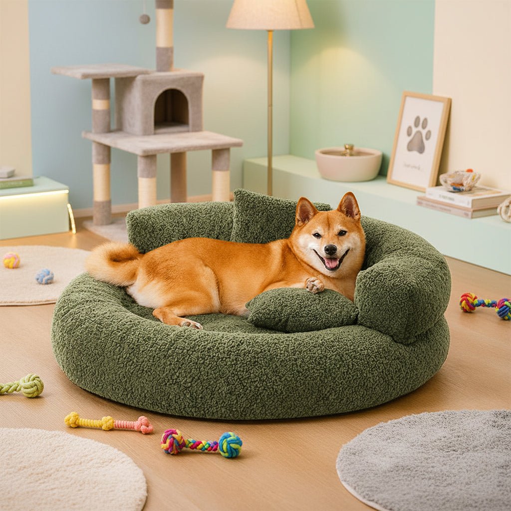 Cuccia Ortopedica per Cani a Ciambella in Velluto Diamond per il Massimo Comfort