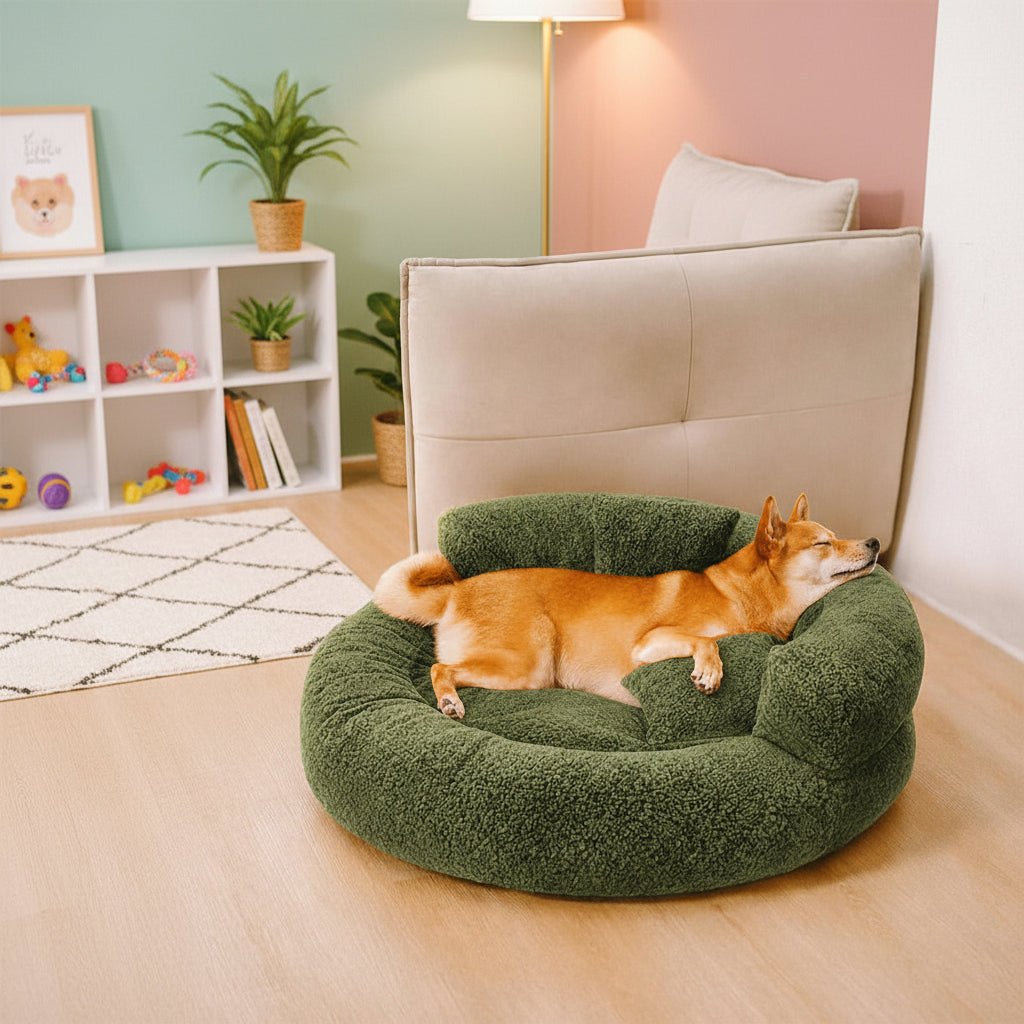Cuccia Ortopedica per Cani a Ciambella in Velluto Diamond per il Massimo Comfort