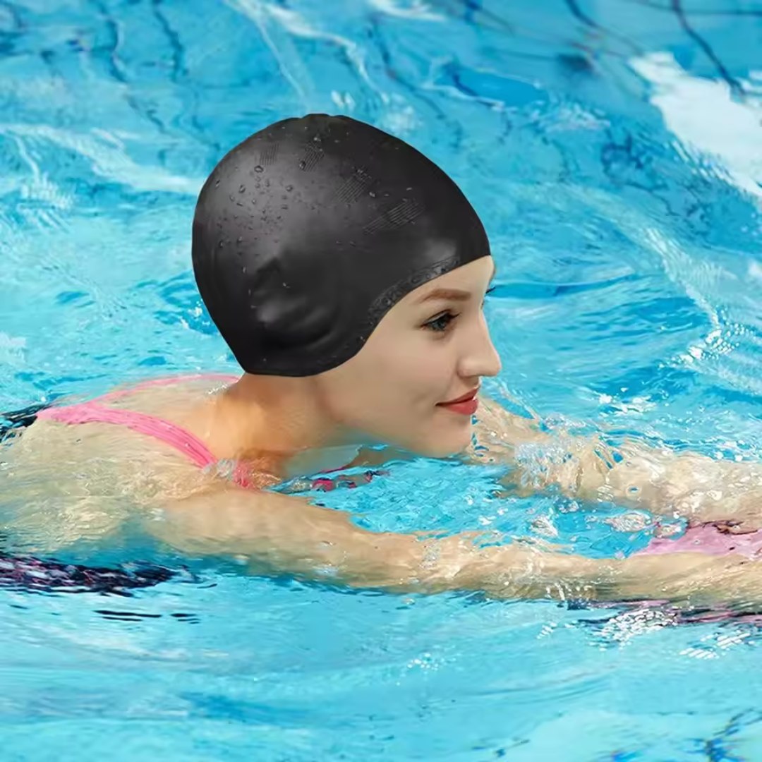 Cuffia da nuoto in silicone con protezione per le orecchie