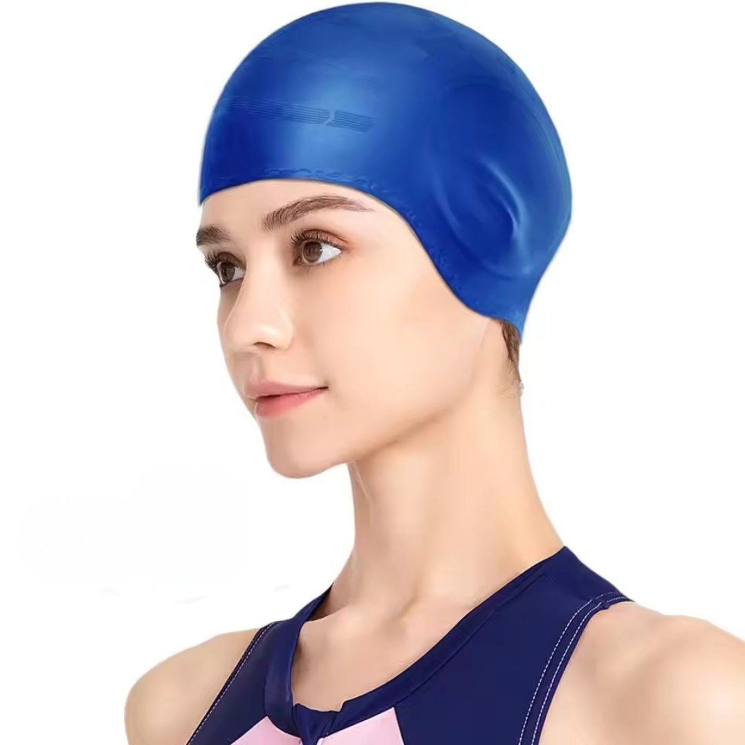 Cuffia da nuoto in silicone con protezione per le orecchie