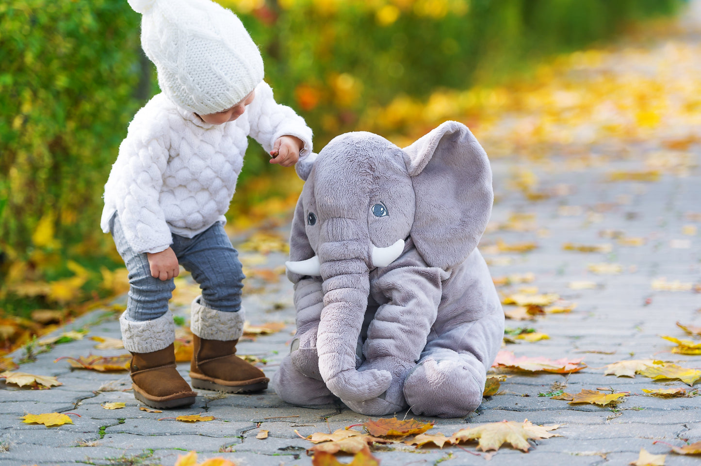 Cuscino abbraccio morbido a forma di elefante per neonati e bambini