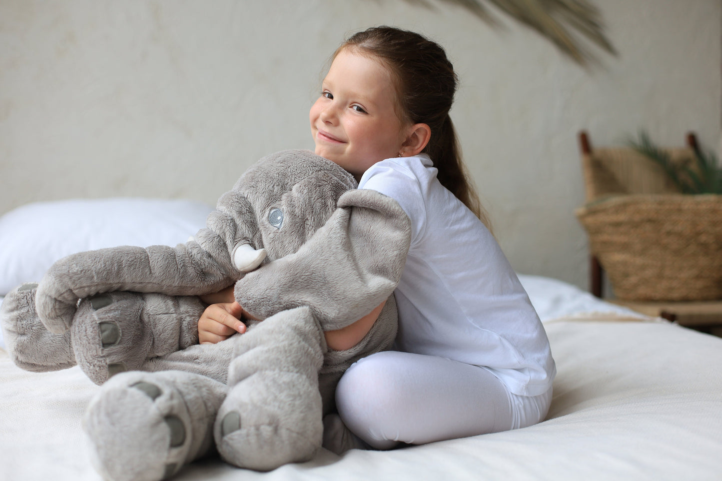 Cuscino abbraccio morbido a forma di elefante per neonati e bambini