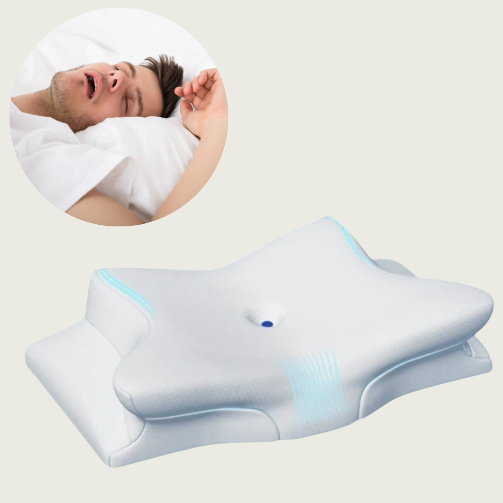 Cuscino Antirussamento con Supporto Ergonomico per Collo e Testa | Bianco