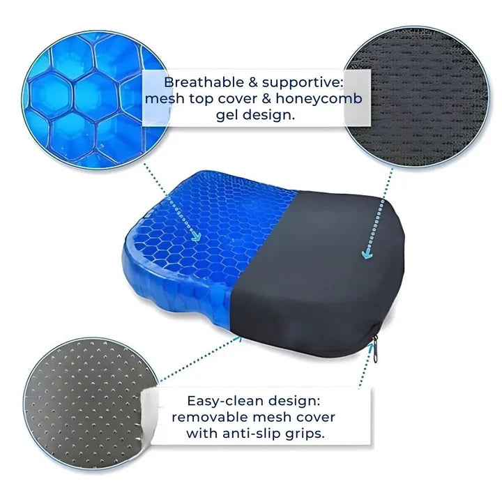 Cuscino da seduta ergonomico in gel – Allevia il dolore al coccige e alla zona lombare