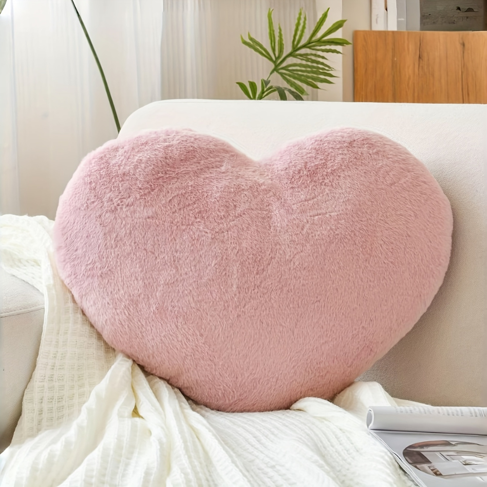 Cuscino Decorativo da Divano in Peluche a Forma di Cuore