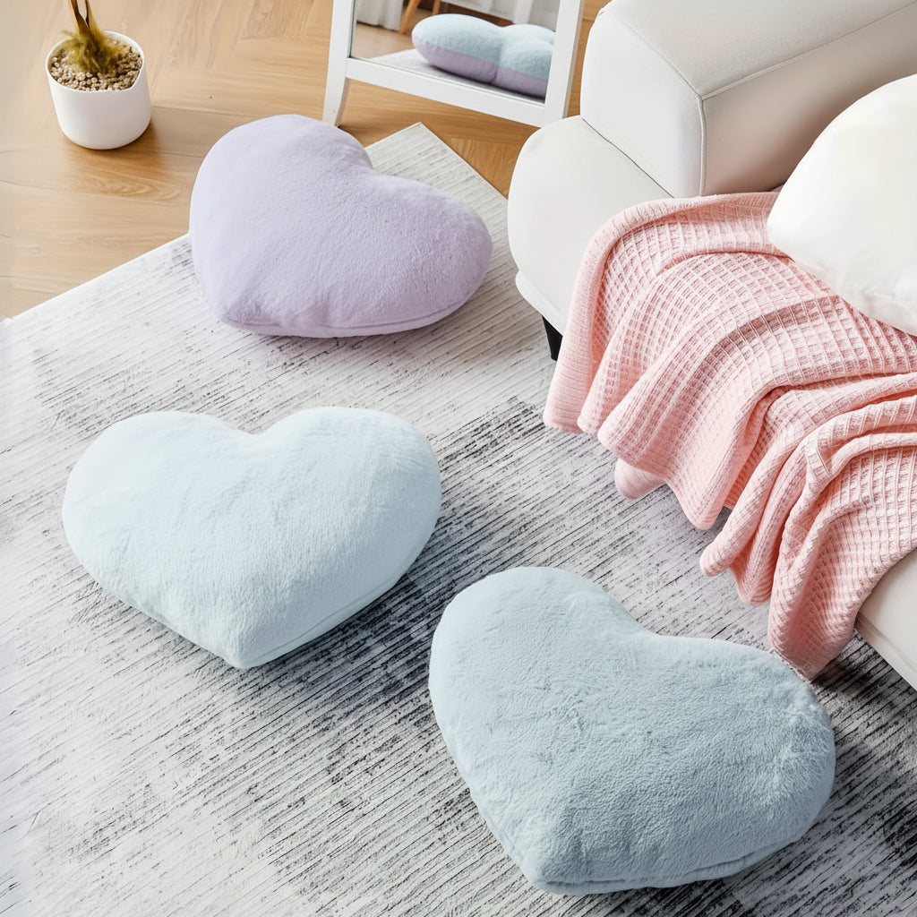 Cuscino Decorativo da Divano in Peluche a Forma di Cuore