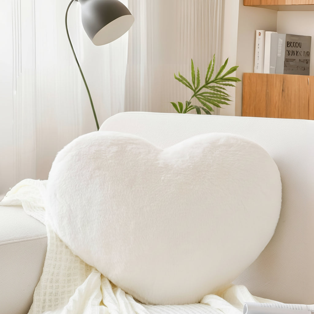 Cuscino Decorativo da Divano in Peluche a Forma di Cuore