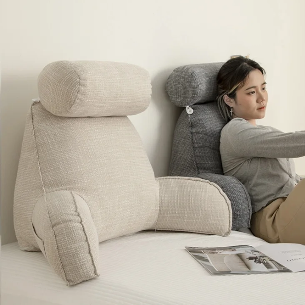 Cuscino di Supporto Ergonomico da Schiena con Poggiatesta Regolabile e Fodera Lavabile