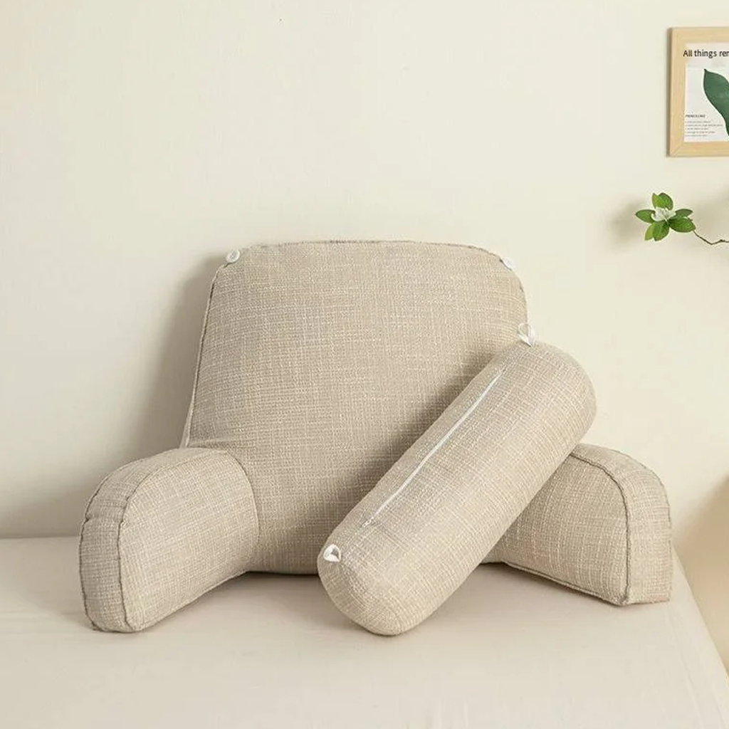 Cuscino di Supporto Ergonomico da Schiena con Poggiatesta Regolabile e Fodera Lavabile