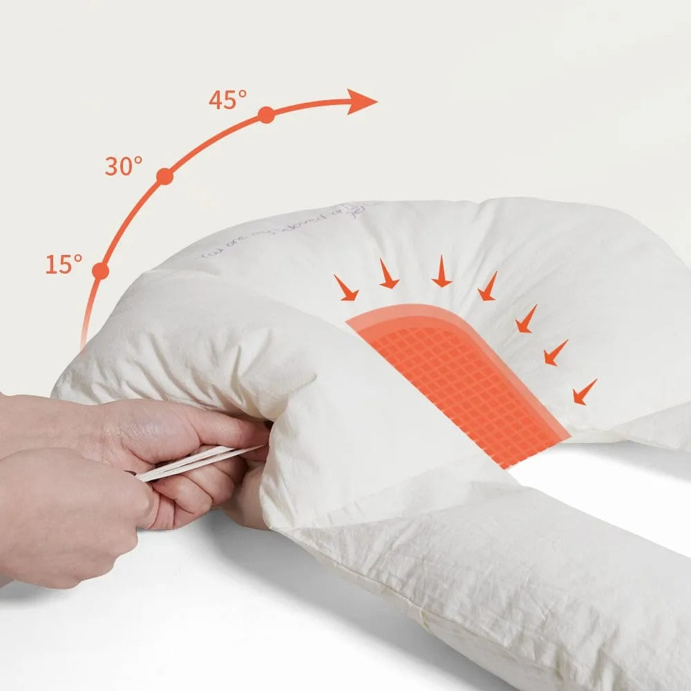 Cuscino di supporto per neonati con lati e zona testa regolabili