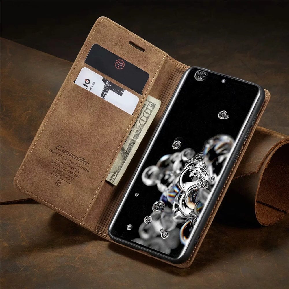 Custodia per telefono 2 in 1 con portafoglio e scomparti per carte – in pelle sintetica, vari colori