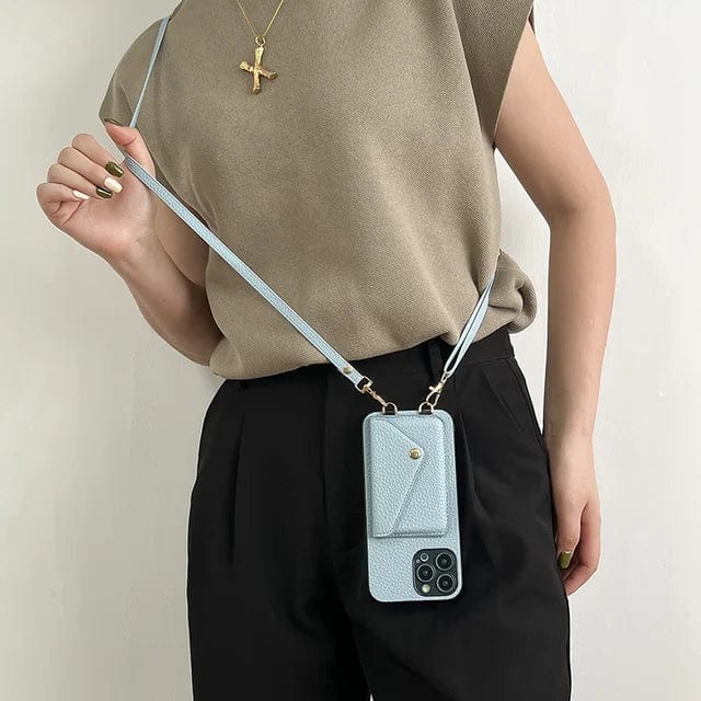 Custodia per telefono da donna crossbody con porta carte e tracolla