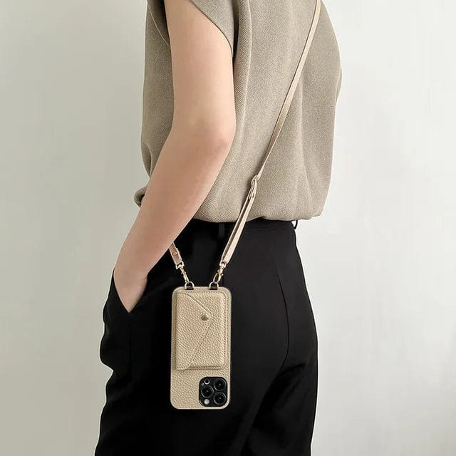 Custodia per telefono da donna crossbody con porta carte e tracolla