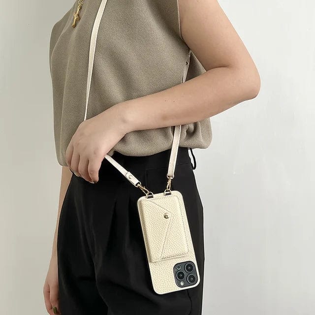 Custodia per telefono da donna crossbody con porta carte e tracolla