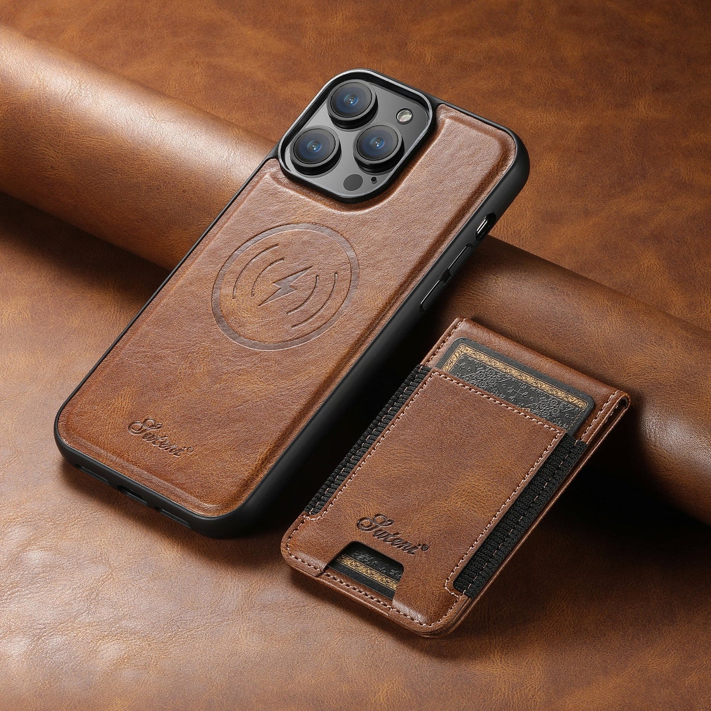 Custodia per telefono in pelle con porta carte