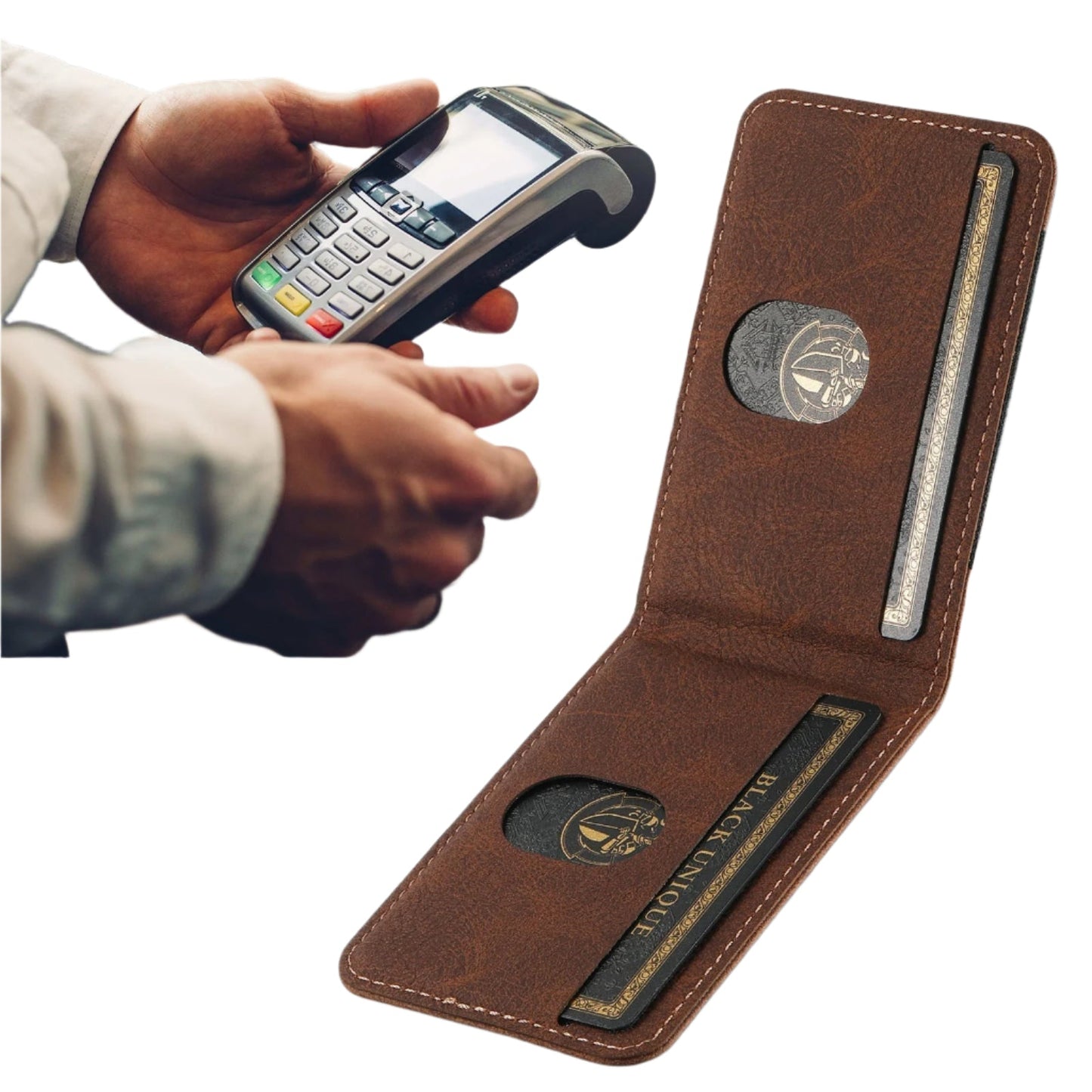Custodia per telefono in pelle con porta carte