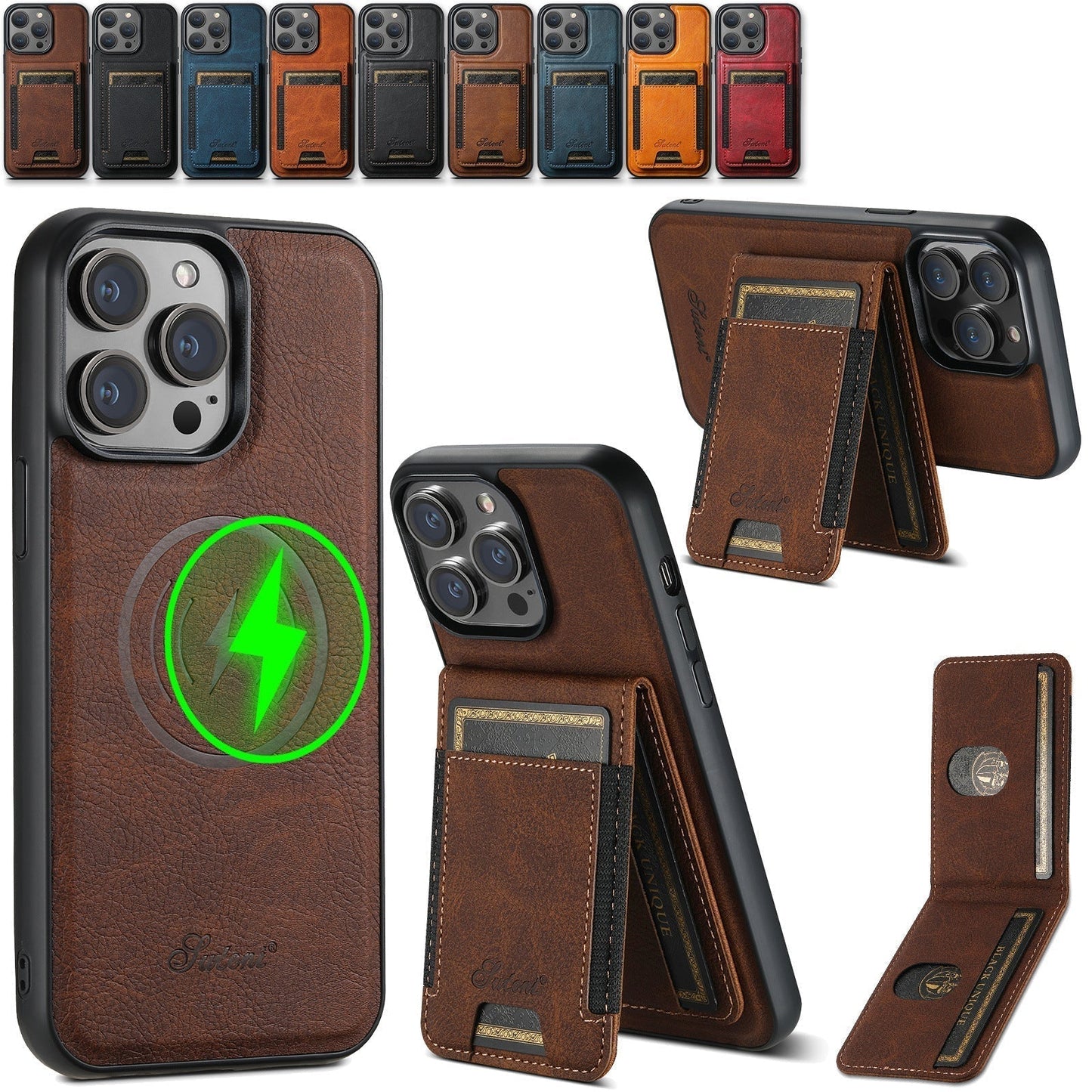 Custodia per telefono in pelle con porta carte