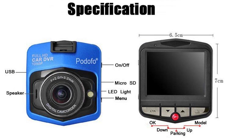 Dashcam Full HD 1080P + Scheda da 16GB