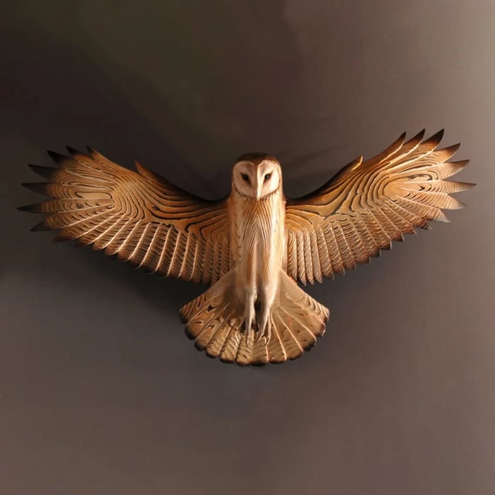 Decorazione da parete in legno – Gufo Majestic