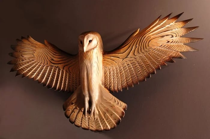 Decorazione da parete in legno – Gufo Majestic