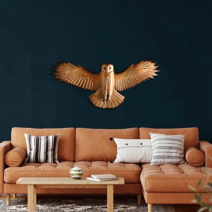 Decorazione da parete in legno – Gufo Majestic