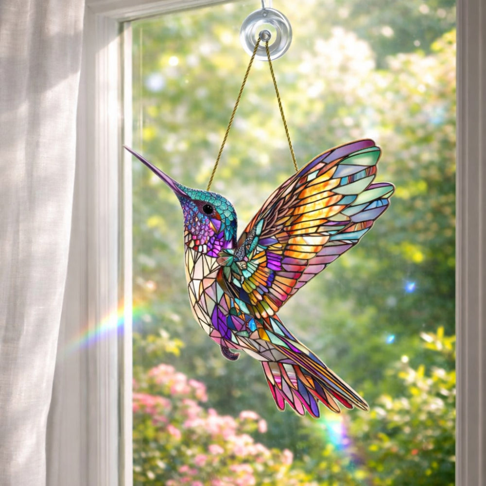 Decorazione Sospesa per Finestra e Parete a Forma di Colibrì (Acchiappasole)