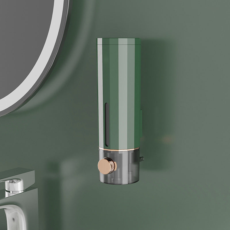 Dosatore di sapone a parete da doccia nei colori bianco/verde scuro