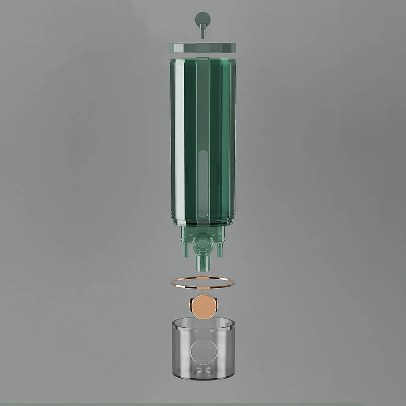 Dosatore di sapone a parete da doccia nei colori bianco/verde scuro