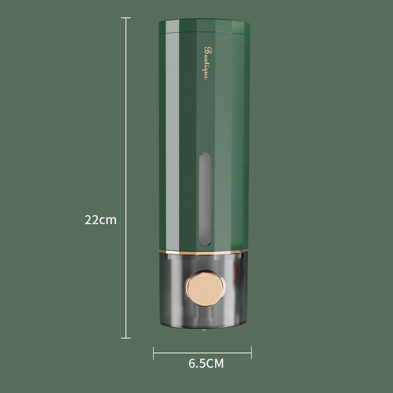 Dosatore di sapone a parete da doccia nei colori bianco/verde scuro