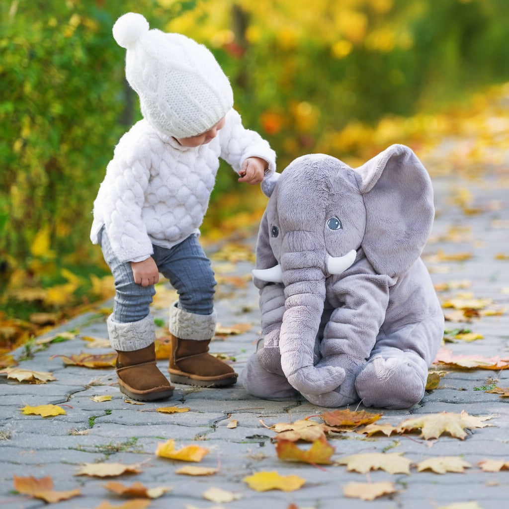 Elefante di Peluche – Morbidissimo e Comodo per Dolci Momenti di Coccole