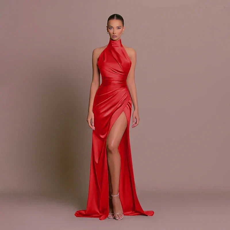 Elegante Abito da Sera con Spacco Alto