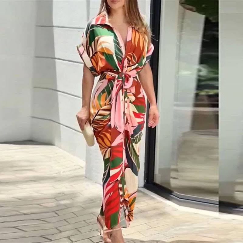 Elegante abito estivo arricciato per un comfort di stile