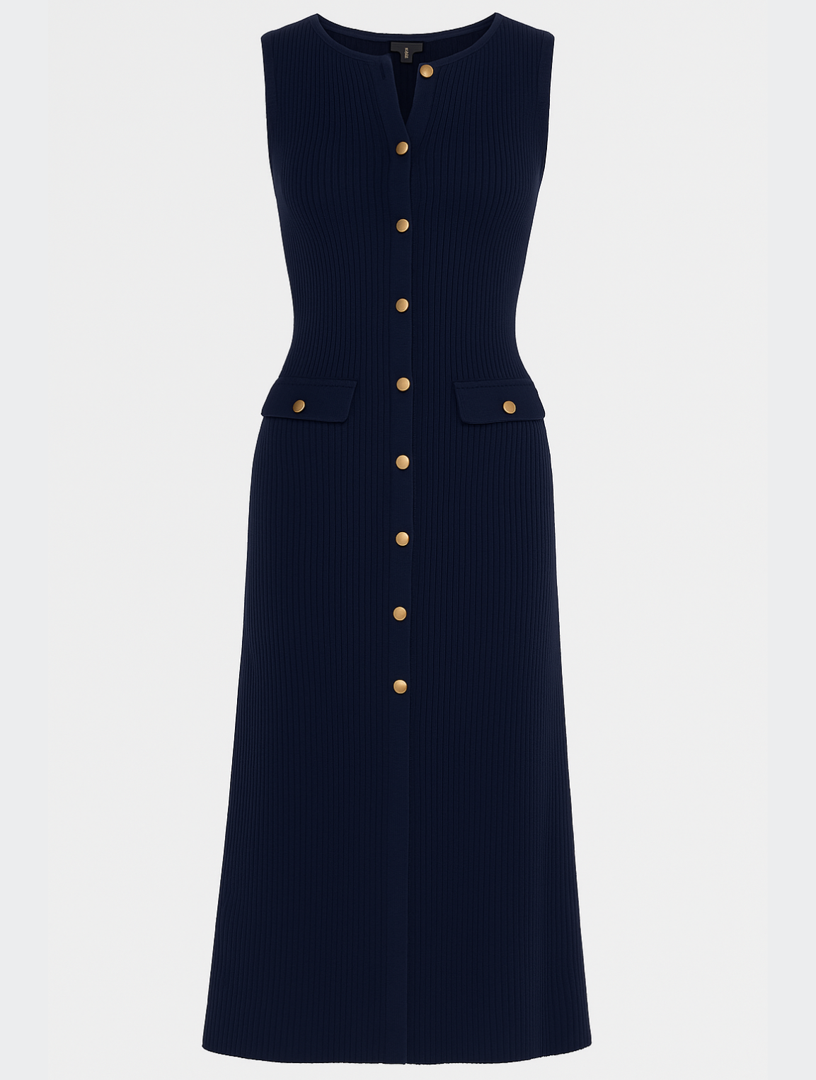 Elegante abito midi con bottoni