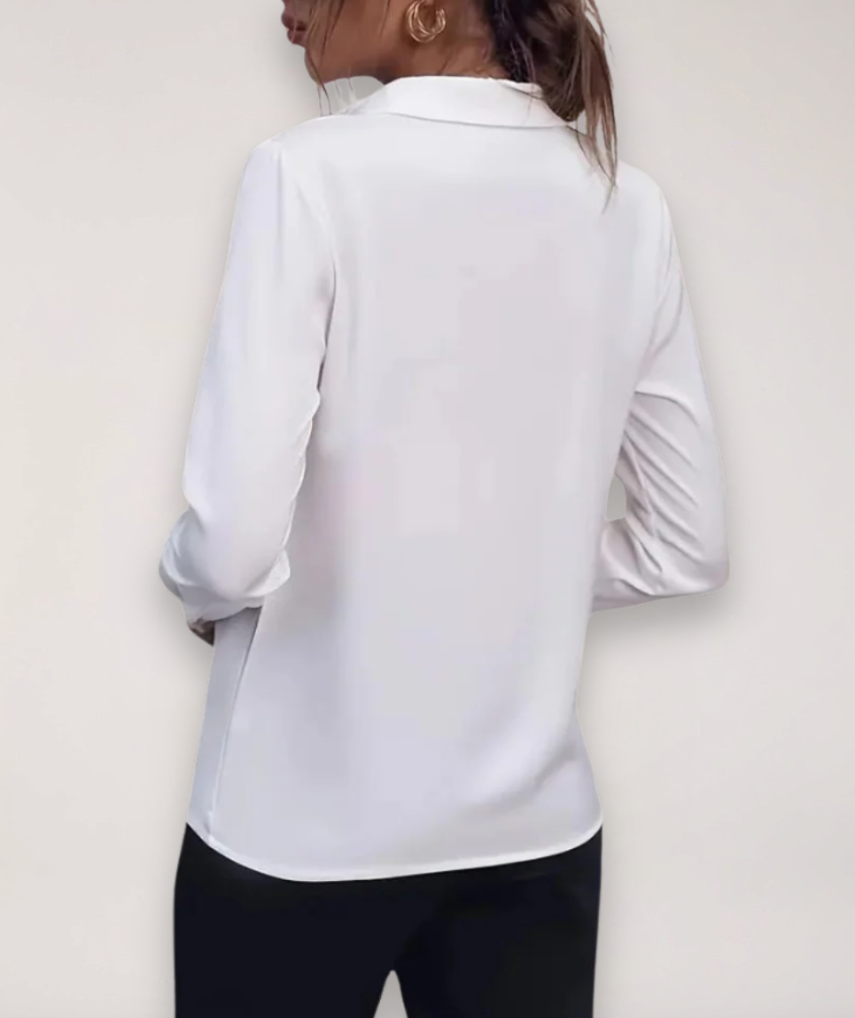 Elegante blusa a camicia da donna con bottoni per il lavoro e tutti i giorni