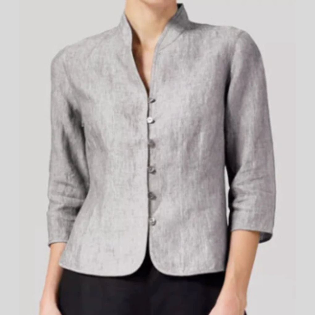Elegante blusa da donna con colletto alla coreana