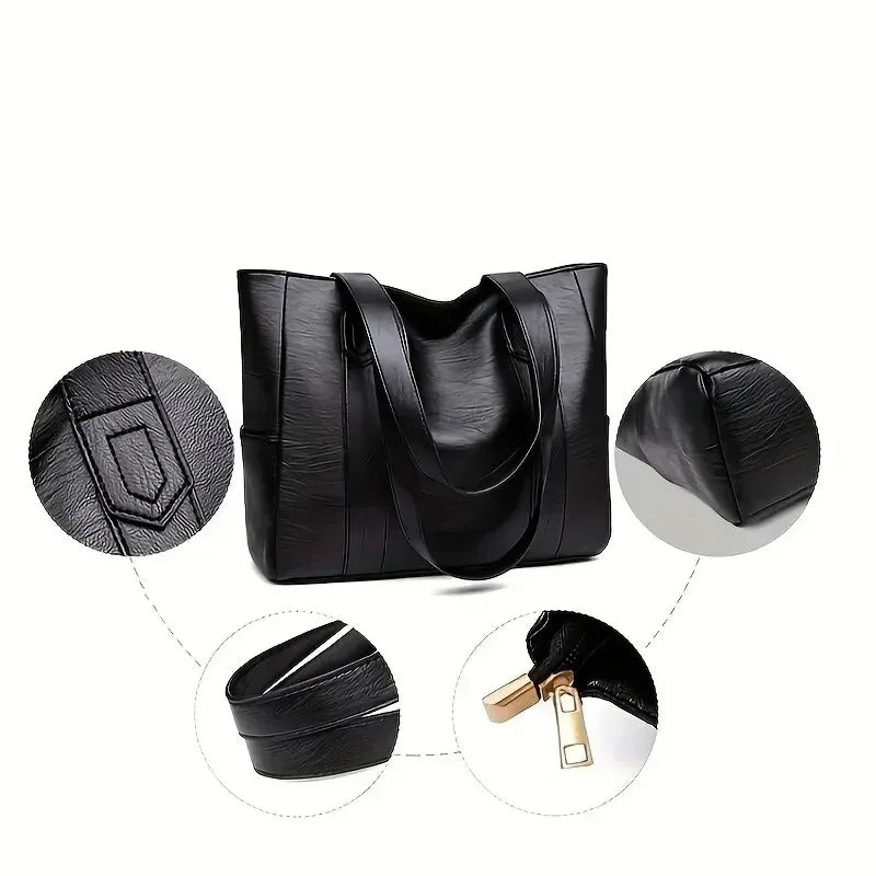Elegante Borsa a Spalla in Stile Retro e Superficie Liscia