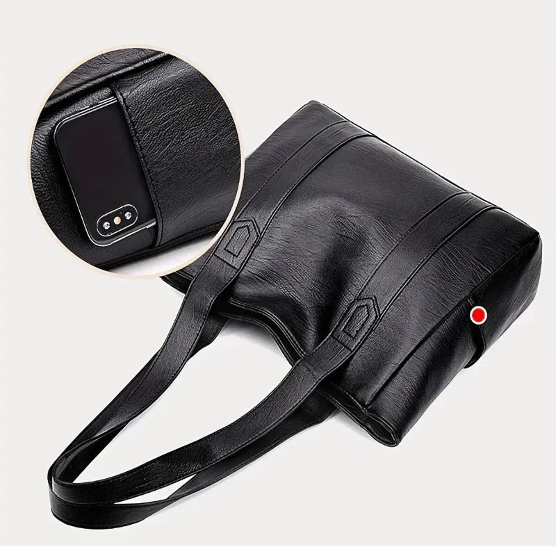 Elegante Borsa a Spalla in Stile Retro e Superficie Liscia