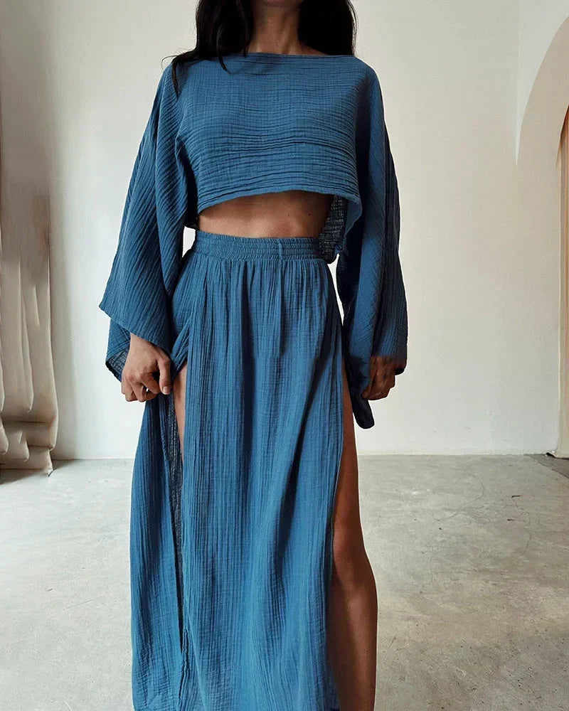 Elegante completo due pezzi con fodera in cotone