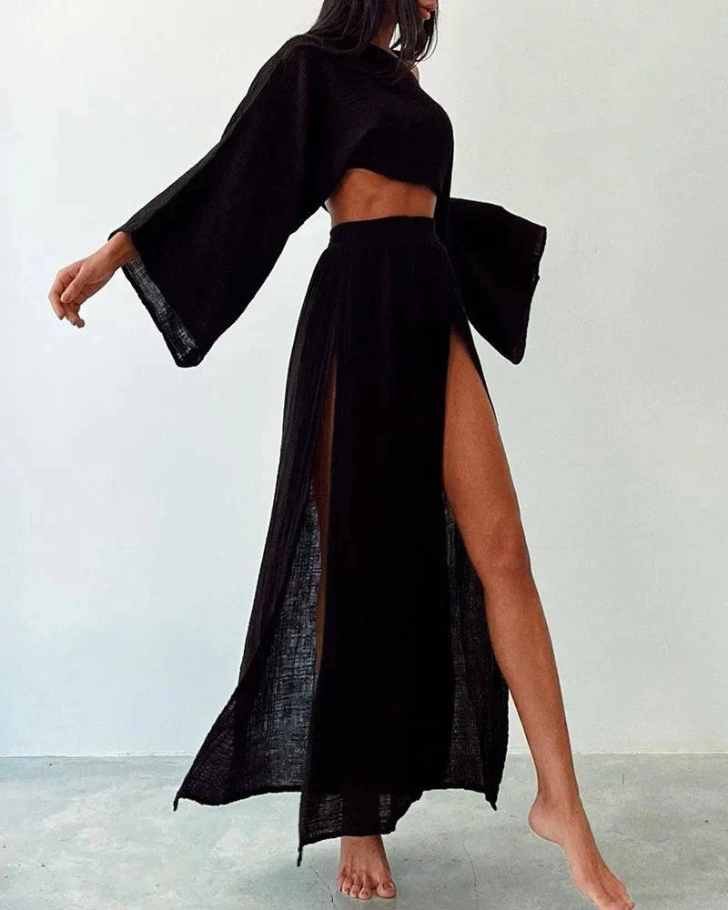 Elegante completo due pezzi con fodera in cotone